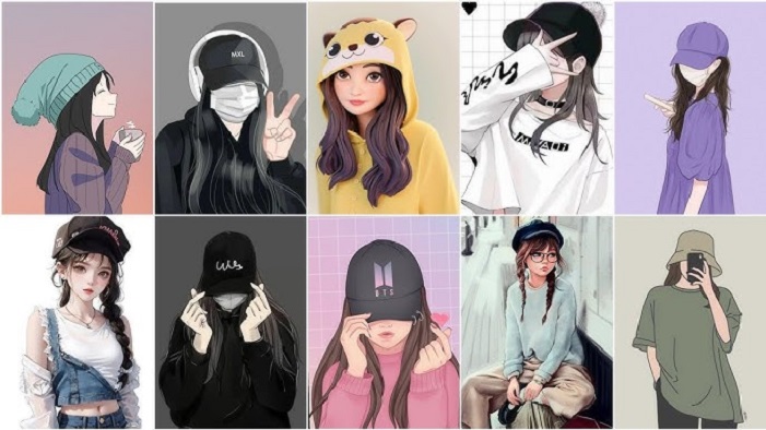 cartoon dp for girls
